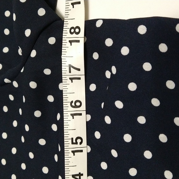 Talbots Ruffle Polka Dot Navy Blue & White Pull Over Oversized Top Size XS #W890 - Picture 6 of 10